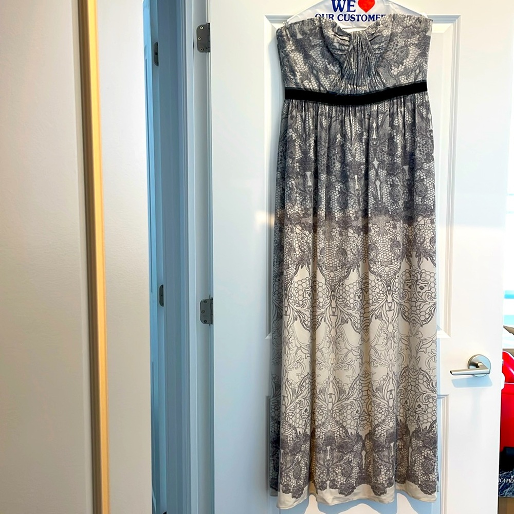 Strapless maxi dress with full skirt by BCBG